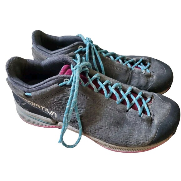 La Sportiva TX2 EVO Women 7 US Grey Leather Low Hiking Shoes Vibram Soles FLAWS - Picture 14 of 14